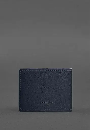 Кожаная обложка для разрешения на оружие темно-синяя - фото 4