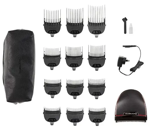 Машинка для стрижки Remington Quickcut Pro, мережа+акум., роторний мотор, насадок-12, титан.напил., чорний - фото 5