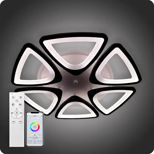 Люстра світлодіодна 517 Light 3color з пультом 120Вт Чорний (01234) - фото 1