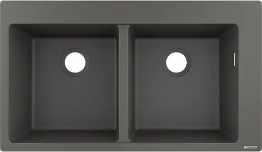 Кухонная мойка Hansgrohe S510-F770 770x510 на две чаши 370/370 Stonegrey 43316290, Серый - фото 1