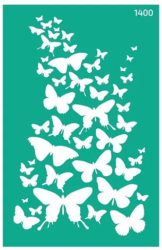 Трафарет багаторазовий самоклеючий №1400 Фоновий 13×20см Метелики Rosa Talent