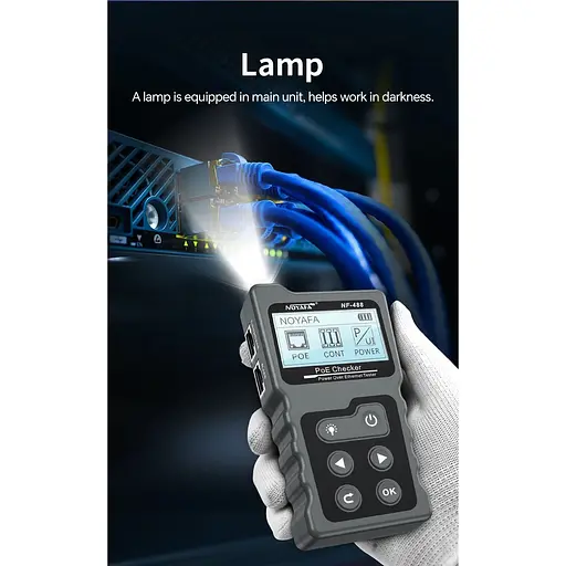 Кабельний тестер Noyafa NF-488 багатофункціональний функція PoE Ping для RJ45 DC (18887) - фото 7