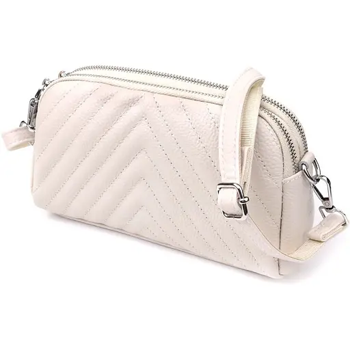 Сумка Vintage прошита треугольниками из натуральной кожи 22х13х6.5 см sum0027519 - фото 1