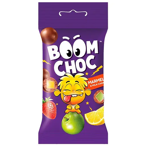 Драже Boom Choc Мармелад в молочном шоколаде со вкусом фруктов 45 г