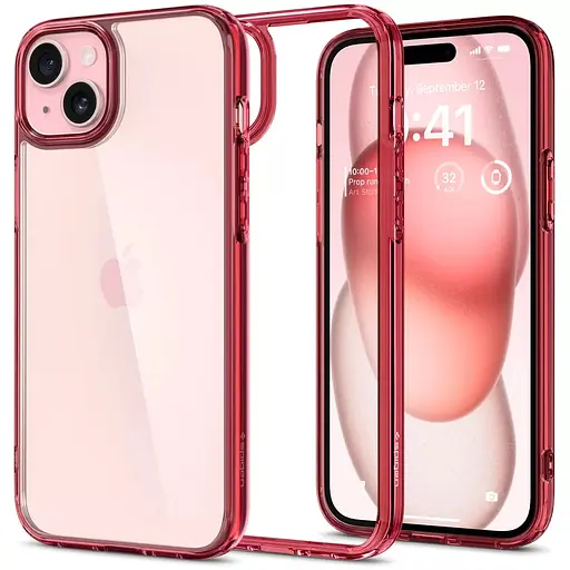 Протиударний прозорий чохол Spigen Ultra Hybrid  для iPhone 15 Red Crystal ACS06794 - фото 8