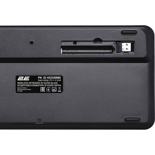 Клавиатура 2E KS250 Wireless UA Black (2E-KS250WBK_UA) [150956] - фото 7