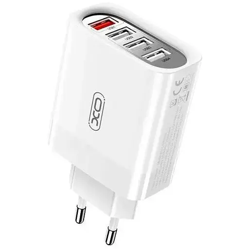 Зарядное устройство - адаптер питания 4 юсб порта XO L100 36W с поддержкой быстрой зарядки