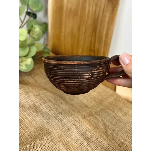 Чашка керамическая (глиняная) резная 200 мл