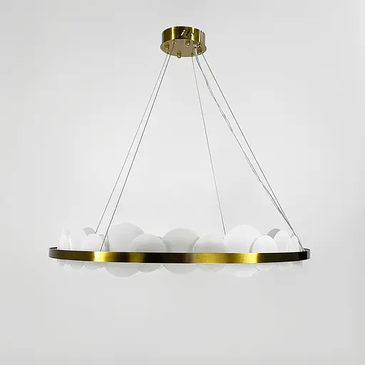 Подвесная люстра с латунным кольцом и матовыми кругами Ø 80 см | Ст. D 1005–800 | Line F - фото 7