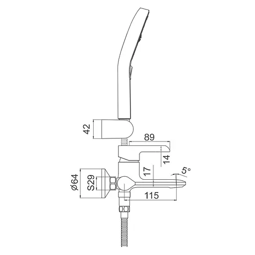 Смеситель для ванны Gappo G3203-6 черный/хром Черный матовый - фото 5