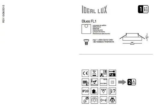 Точковий світильник Ideal Lux BLUES FI1 ROUND BIANCO (113999) - фото 6