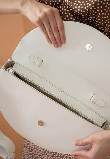 Жіноча шкіряна сумка Сhris maxi біла - фото 6