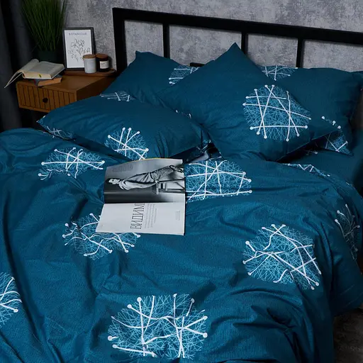 Комплект постельного белья Moon&Star Satin Elit Crystal Threads Полуторный 143х210 см наволочки 4х50х70 см - фото 6