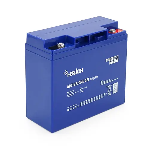 Аккумуляторная батарея Merlion Orbus GLO12220M5, 12V 22Ah Blue Q4, 180 x 78 x 165 мм