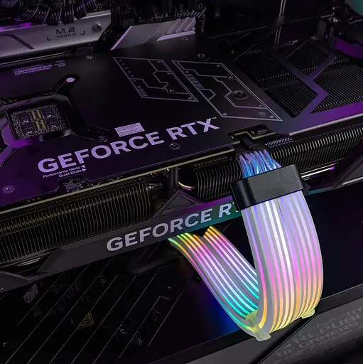 Кабель для ПК Qube RGB 12+4Pin to 2*8Pin VGA, White - фото 4