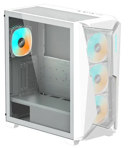 Корпус Gigabyte C301 Glass V2 без блока питания, белый (GB-C301GW V2) - фото 2