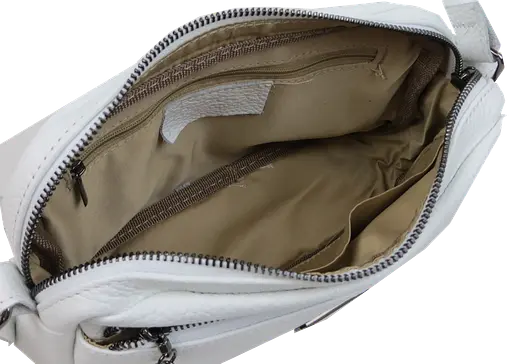 Женская кожаная сумка на плечо Borsacomoda белая sum0028731 - фото 8