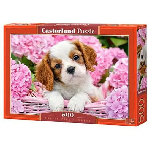 Пазл Castorland puzzle Щенок в розовых цветах 500 элементов (b-52233)