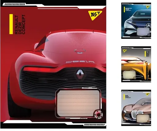 Зошити учнівські 96 аркушів лінія. YES Dezir concept 5 шт. в упаковці