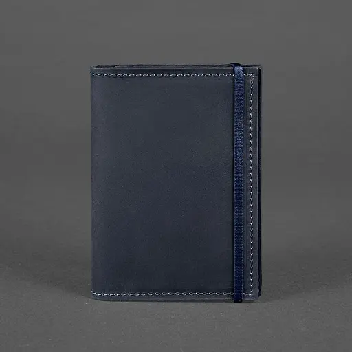 Шкіряна обкладинка для паспорта 2.0 синя - фото 6