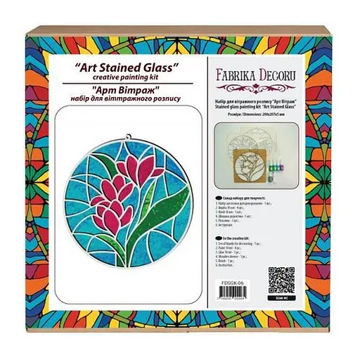 Набор для витражной живописи по номерам "Весенние цветы" FDSGK-06 - фото 4