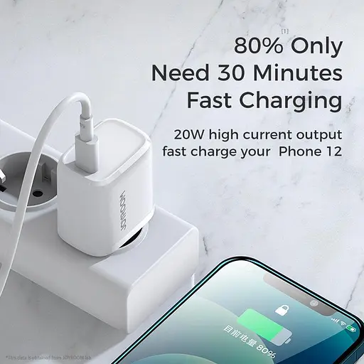 Блок живлення - Адаптер мережевий Joyroom Intelligent fast charger NRT-DY139E 1 Type-C 3A 20W білий - фото 5