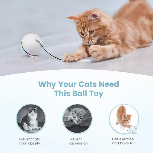 IOKHEIRA Cat Ball інтерактивні іграшки для кішок, що живуть у приміщенні, Wicked Ball іграшки для кошенят з дзвіночком - фото 4