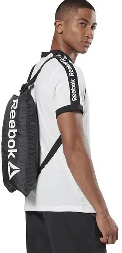 Легка спортивна сумка-рюкзак Reebok Gymsack 20 чорний sum0028792 - фото 2