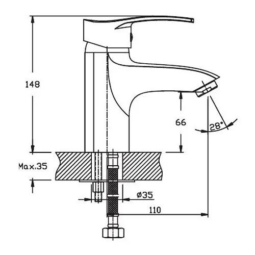 Смеситель для умывальника Haiba ONIX 001 (HB0319) - фото 2