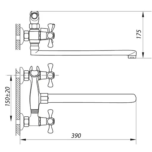 Змішувач для ванни Zerix D5Q 827 ZX0010 Хром - фото 2