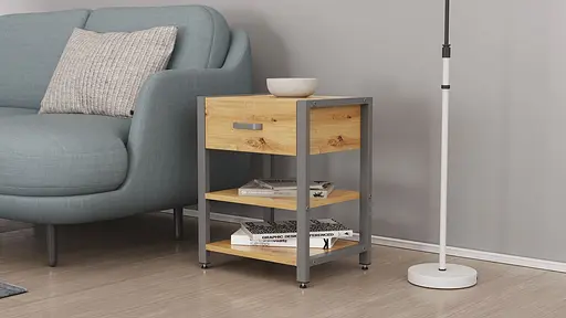 Тумба універсальна Ferrum-decor Вів'єн 1/2 50x41x40 сірий ДСП Дуб Артізан 16мм (FRD-104135)