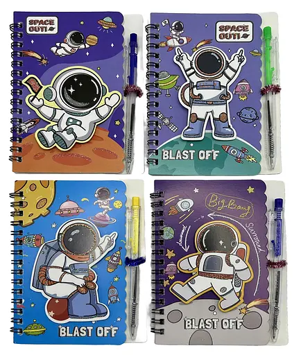 Блокнот на спіралі з ручкою кульковою Космонавт DB-98268, А6, 30 аркушів, 2 шт. в упаковці (В асортименті) - фото 2