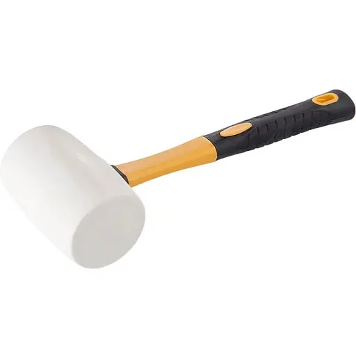 Киянка гумова біла Сила з фібергласовою рукояткою 340 гр - фото 1