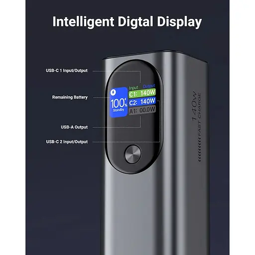 Портативний акумулятор POWERADD Pro 140W Power Bank 27000mAh - фото 5