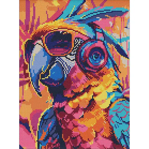 Алмазная мозаика Стильный попугай ©art_selena_ua AMO8112, 30х40 см