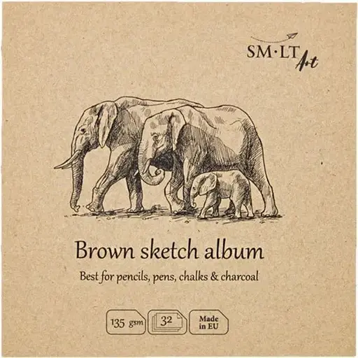 Альбом для ескізів SM-LT Art Authentic Layflat 14х14см 135г/м2 32л коричневий колір - фото 1