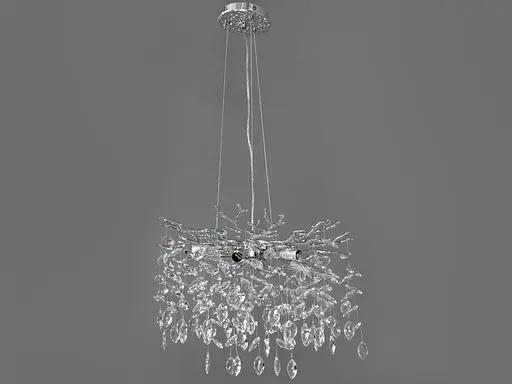 Грационная подвесная хрустальная люстра "Глициния", 6 ламп, хром - фото 2