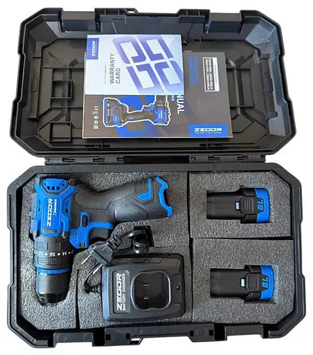 Шуруповерт ударный аккумуляторный бесщеточный Zegor CDAX-16BLH/16В/две скорости/2 батареи 16 В 2 Ач/реверс/подсветка/кейс - фото 3