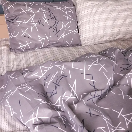 Комплект постільної білизни MirSon Scandi Lines Бязь 143х210 см сірий (2200012433829) - фото 2