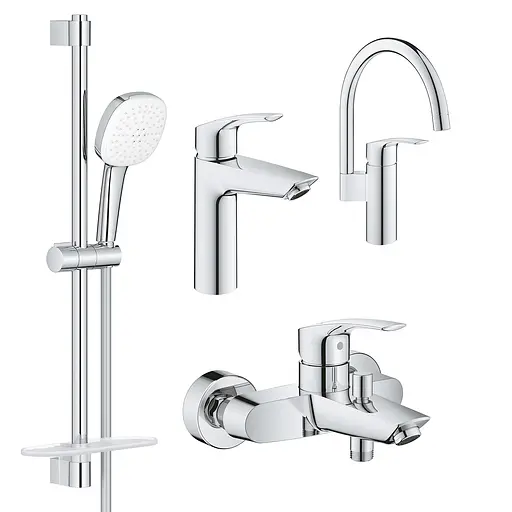 Набор смесителей Grohe Eurosmart 4 в 1 для ванной и кухни UA123248M3 Хром - фото 1