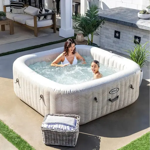 Басейн-джакузі надувний Intex з гідромасажем на 795 л бежевий (28446) - фото 10