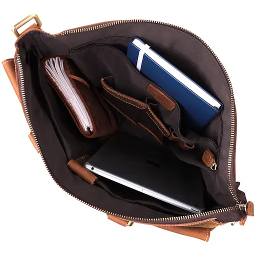 Чоловічий шкіряний портфель Vintage 38х30х8 см sum0024958 - фото 4