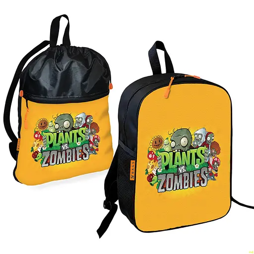Шкільний рюкзак дитячий Рослини проти зомбі + Сумка для взуття спортивної форми рюкзак-мішок хлопчику (01812)
