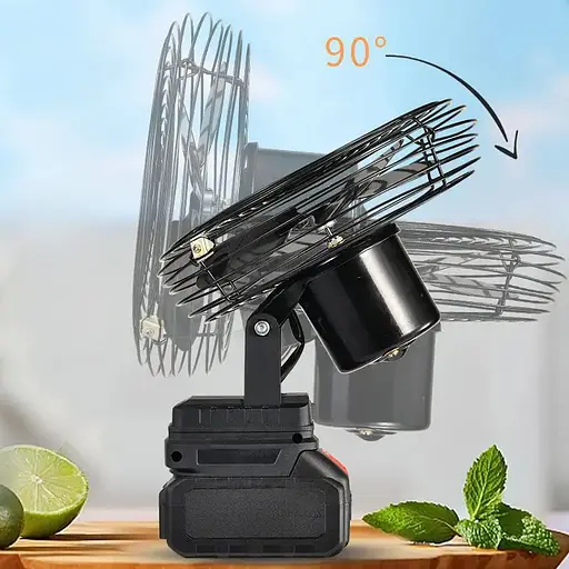 Вентилятор бездротовий VAP-8-1 FK-VL-801 метал 8" (2 акумулятори) 21V Чорний - фото 3