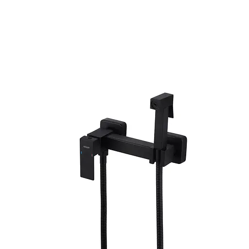 Змішувач для гігієнічного душу зовнішнього монтажу 150 мм Kroner KRP Edelstahl Kubus - SCH052 CV027931, Чорний матовий - фото 3