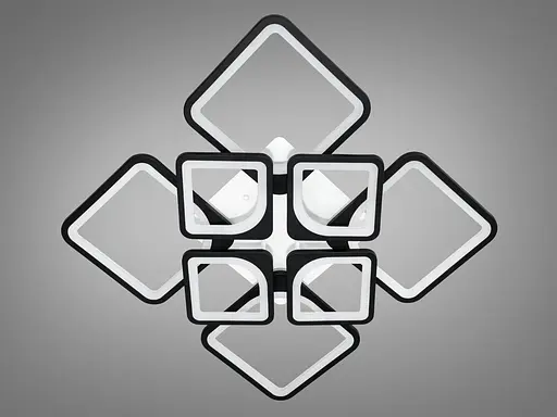 Потолковая светодиодная люстра смарт светильник с пультом, 135W, черный - фото 4