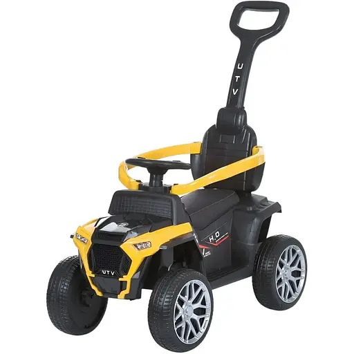 Каталка-толокар M 4802EL-6, пластик, метал, до 23 кг, MP3, USB, Bluetooth, індикатор батареї, жовтий