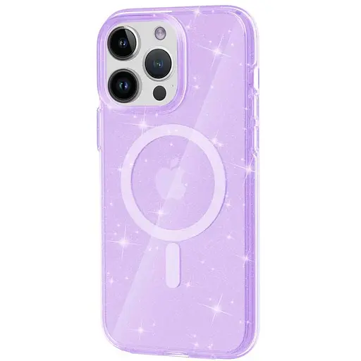 Чехол Epik TPU Galaxy Sparkle MagFit для Apple iPhone 15 Pro 6.1 Purple+Glitter