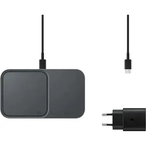 Зарядний пристрій бездротовий Samsung Wireless Charger Duo EP-P5400 з кабелем (with TA) (EP-P5400TBRG) чорн - фото 1