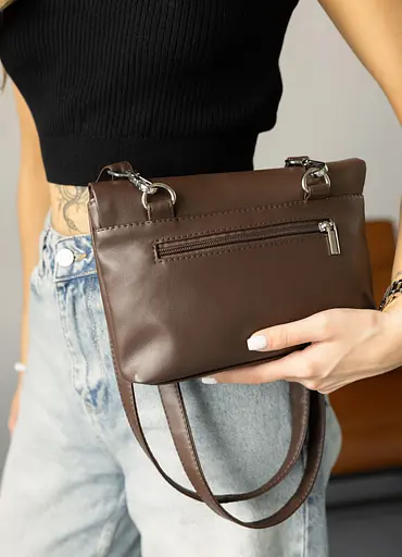 Женская сумка через плечо Sambag Rose шоколадная 23 х 17 х 4.5 см (94200020) - фото 4